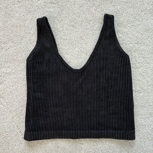 urban outfitters BDG dark grey acid wash ribbed tank top women’s size small
